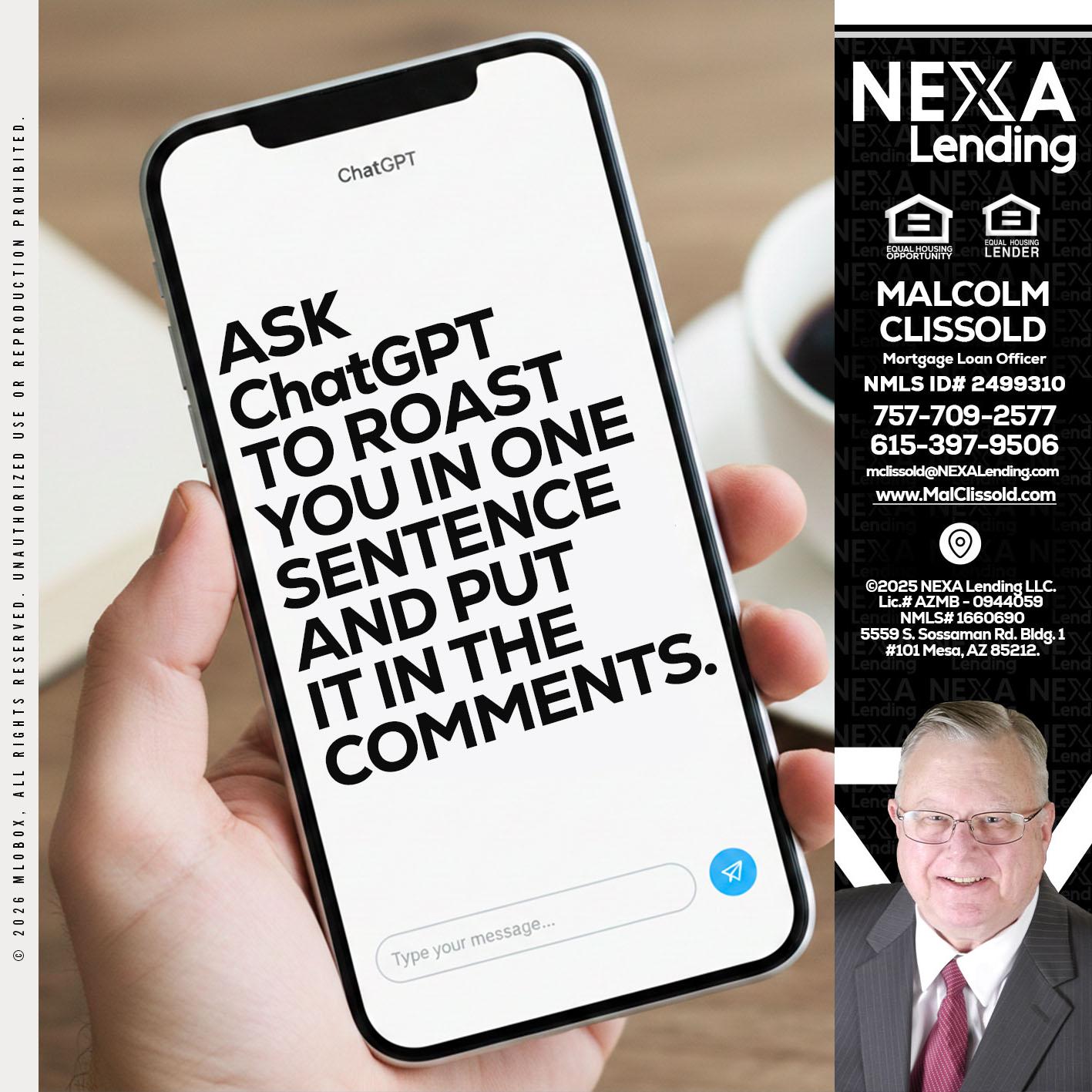 ask chatgpt - Malcolm Clissold -Mortgage Loan Officer