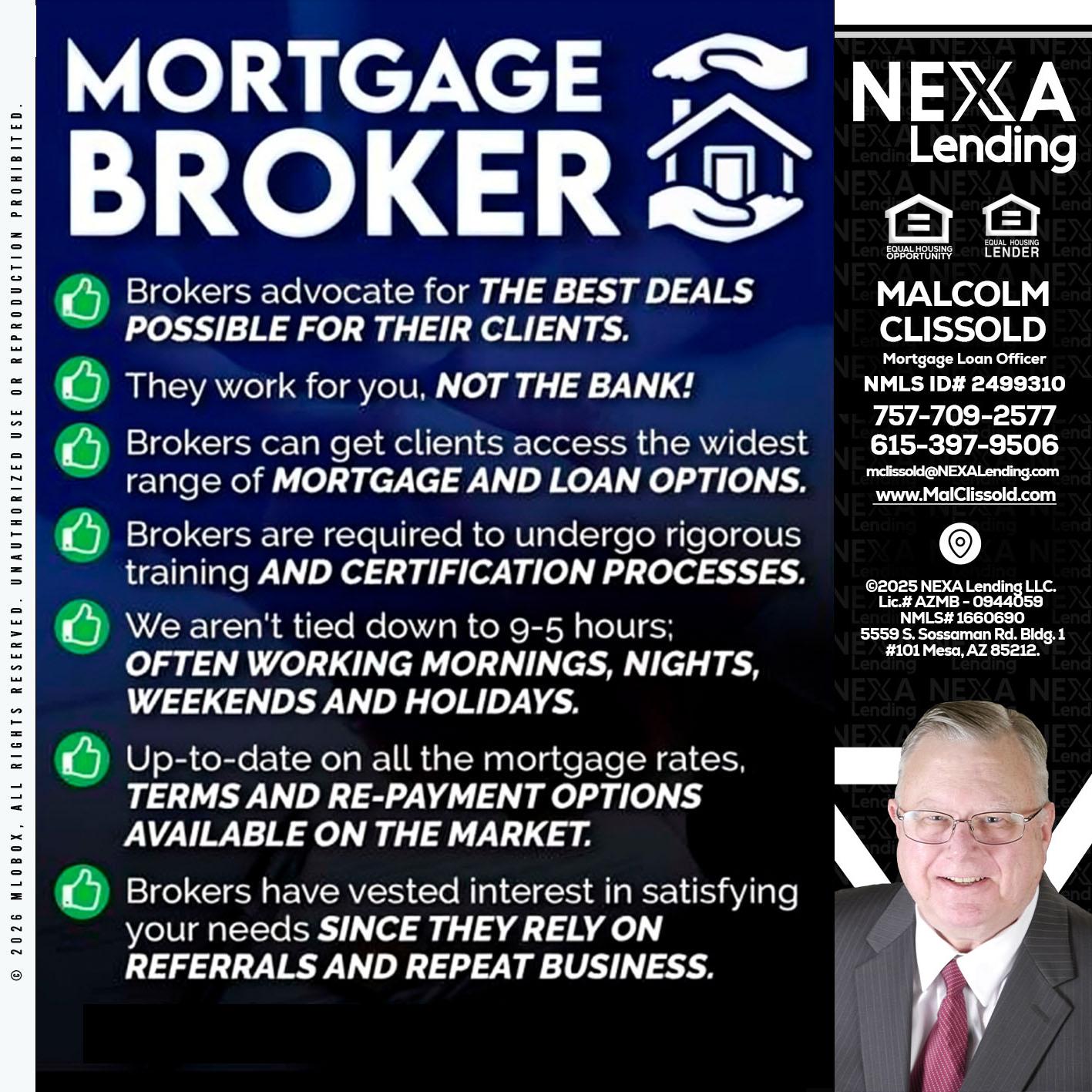 MORTGAGE BROKER - Malcolm Clissold -Mortgage Loan Officer