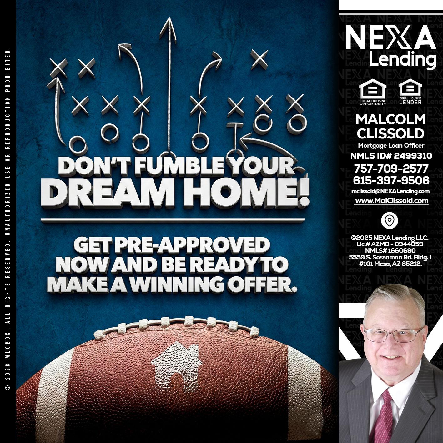 dont fumble - Malcolm Clissold -Mortgage Loan Officer
