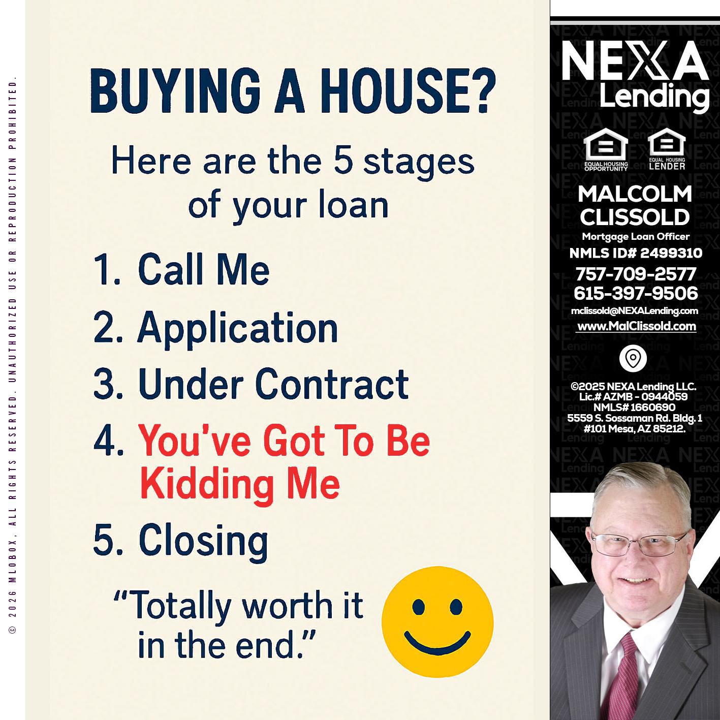 BUYING A HOUSE - Malcolm Clissold -Mortgage Loan Officer