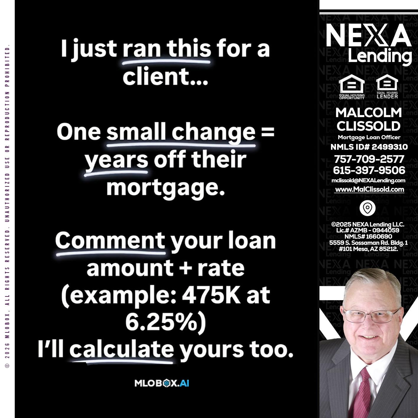 I JUST RAN - Malcolm Clissold -Mortgage Loan Officer