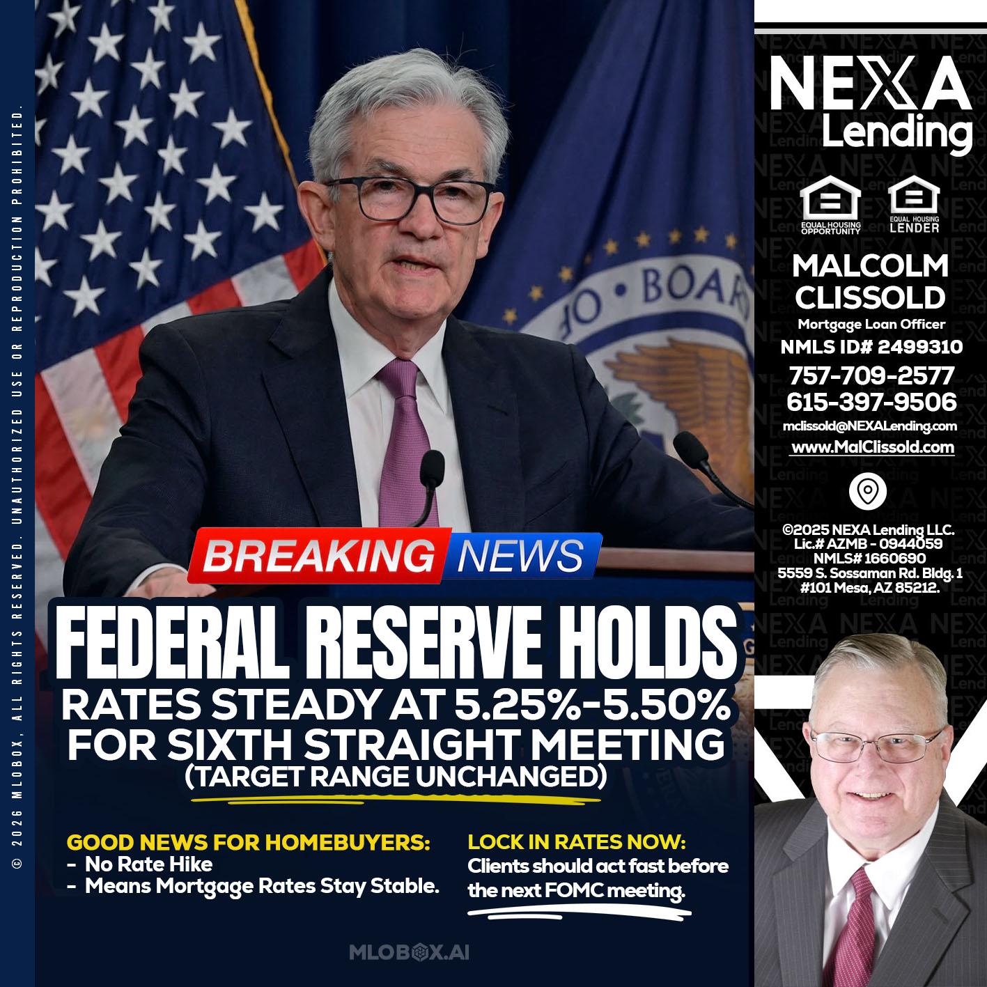 federal reserve - Malcolm Clissold -Mortgage Loan Officer