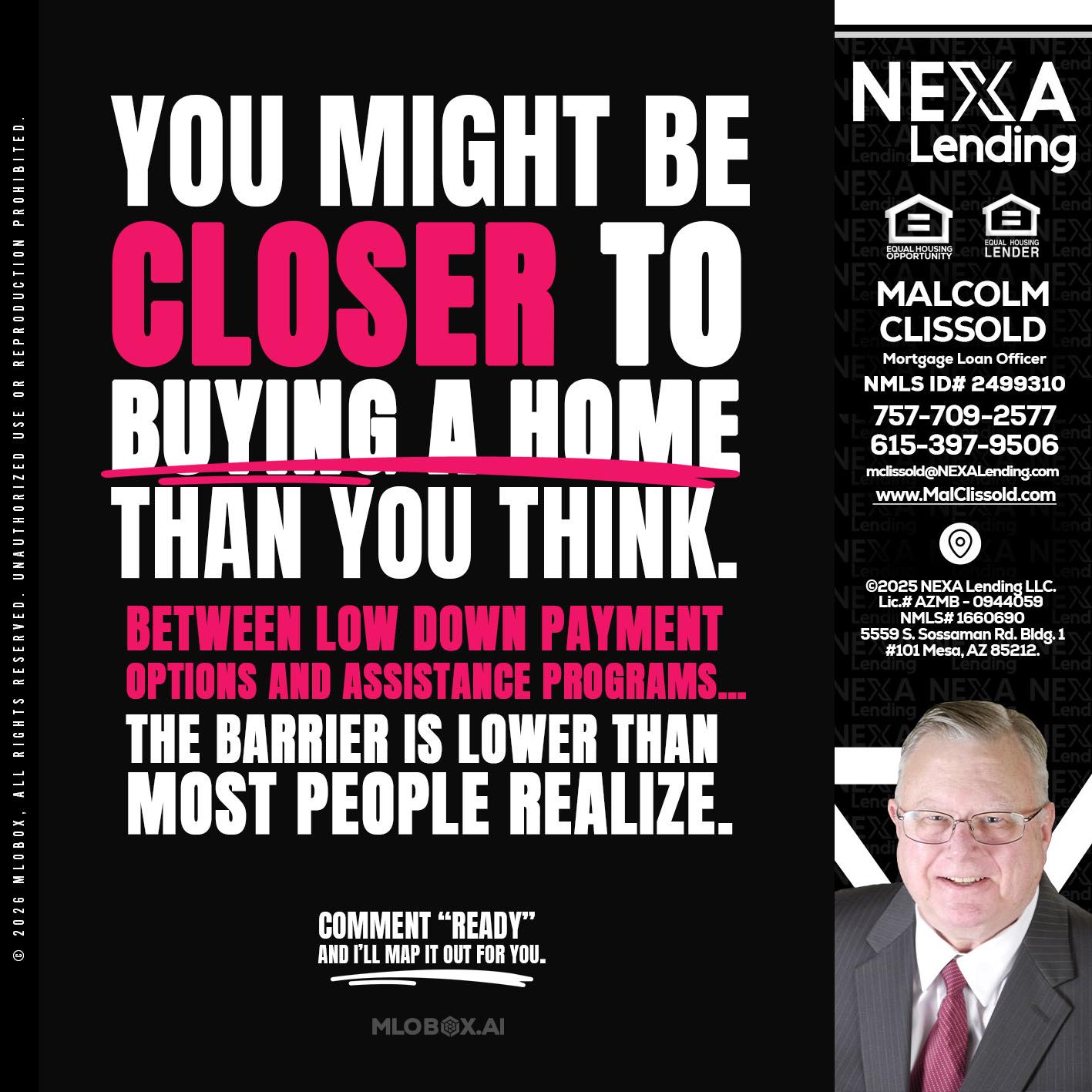 YOU MIGHT BE - Malcolm Clissold -Mortgage Loan Officer