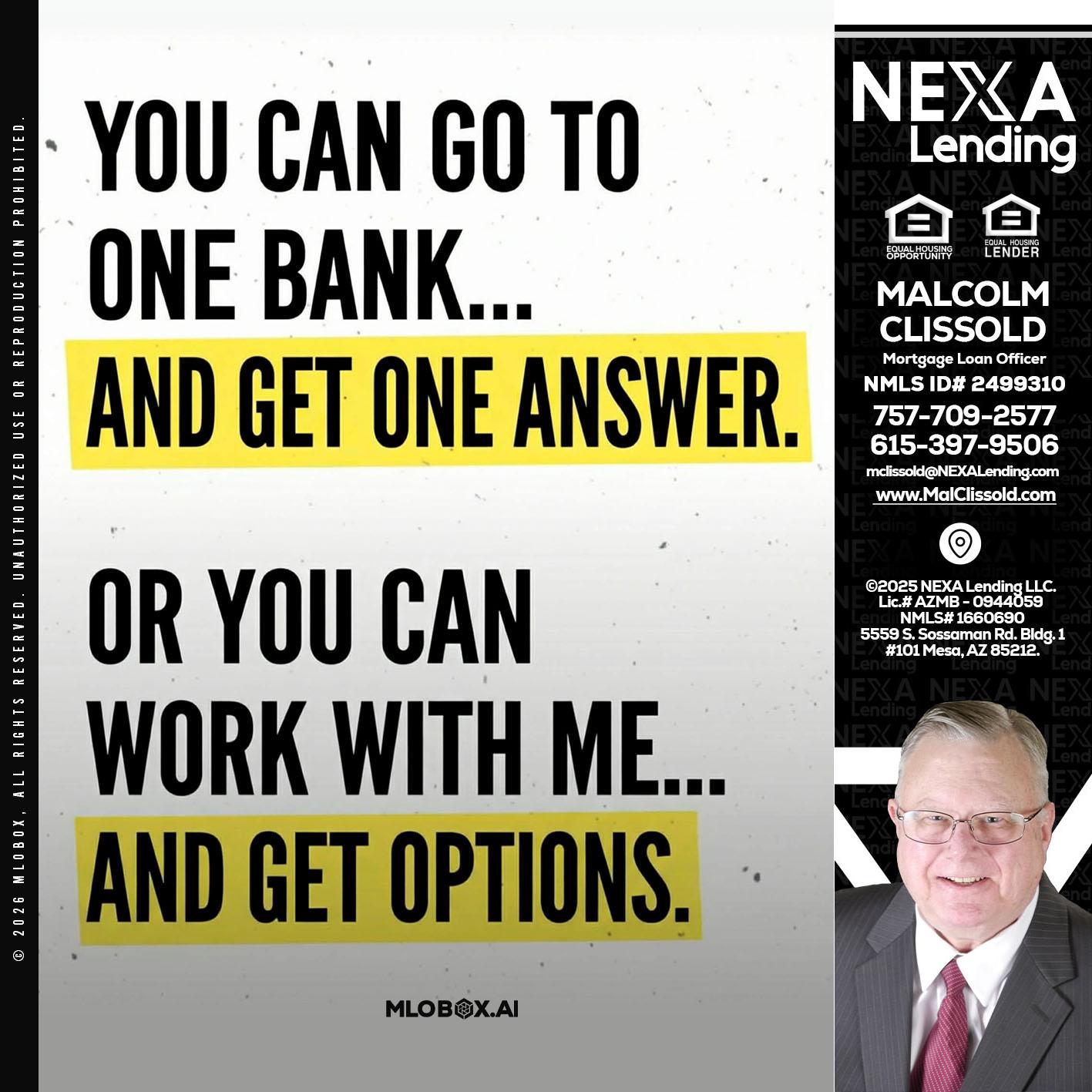 YOU CAN GO TO - Malcolm Clissold -Mortgage Loan Officer