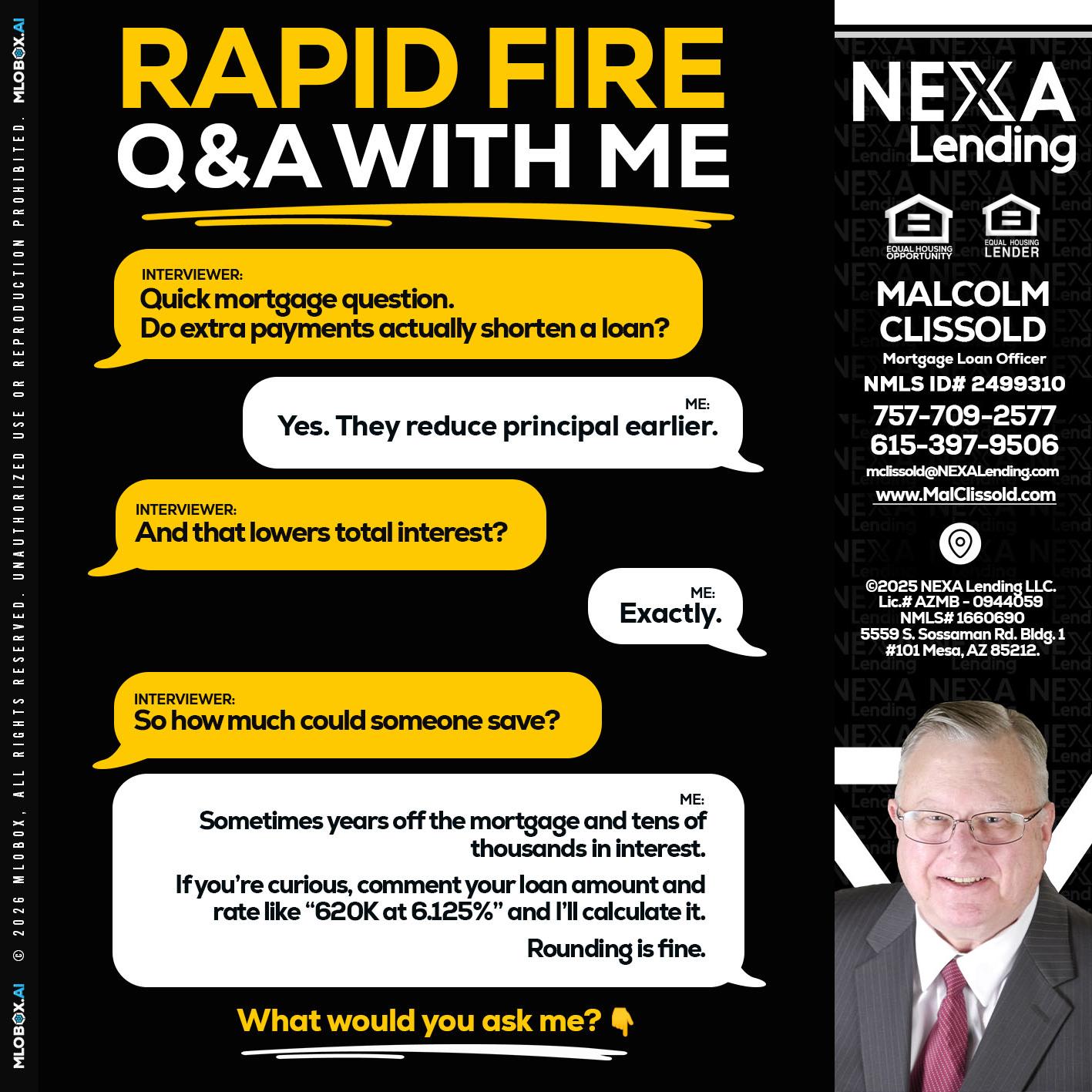 RAPID FIRE QA - Malcolm Clissold -Mortgage Loan Officer