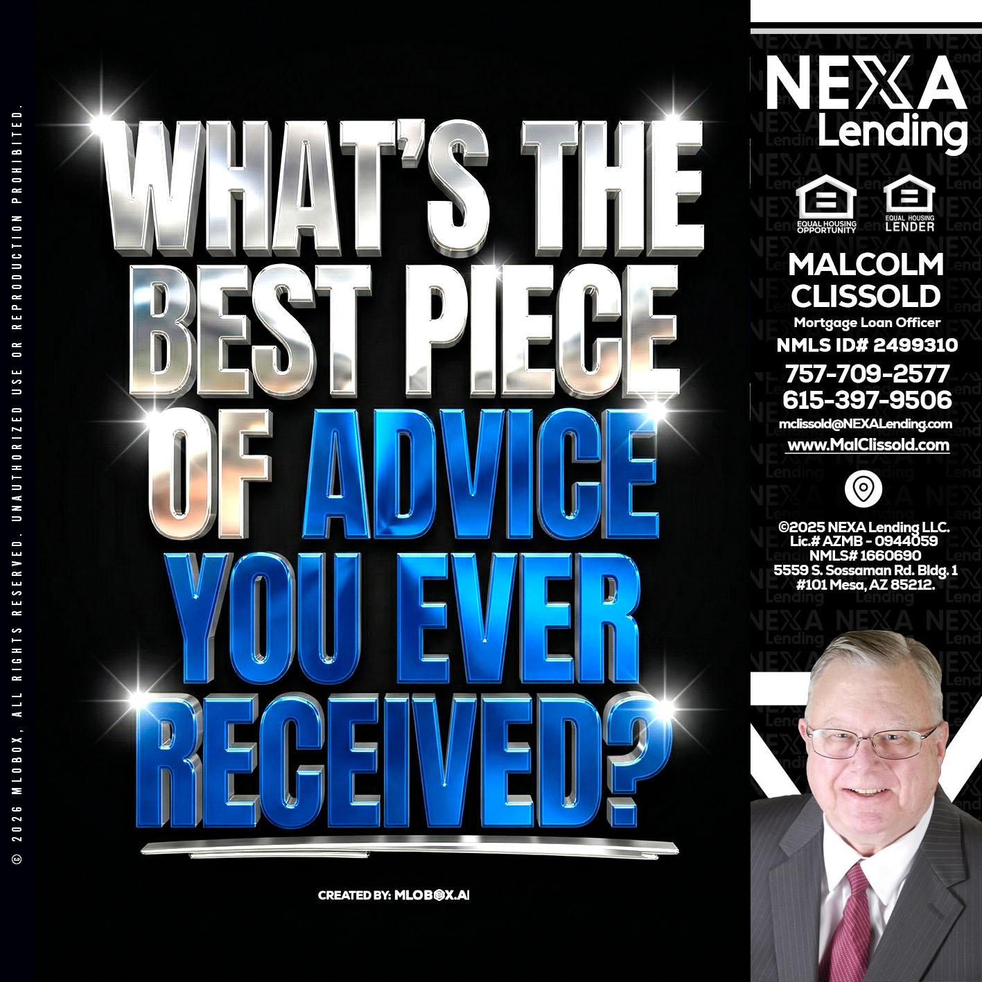 WHATS THE BEST - Malcolm Clissold -Mortgage Loan Officer