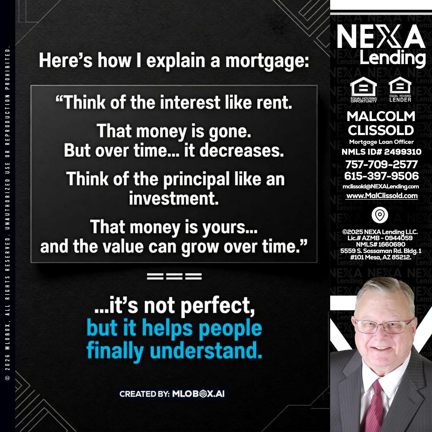 HERES NOW - Malcolm Clissold -Mortgage Loan Officer