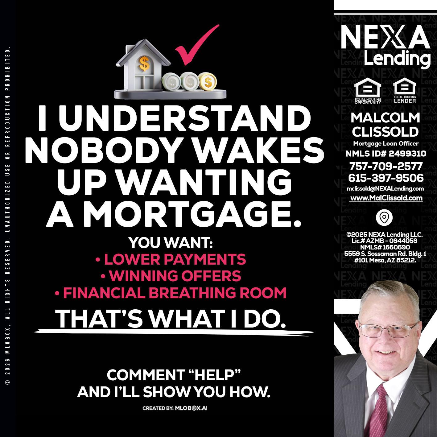 I UNDERSTAND - Malcolm Clissold -Mortgage Loan Officer
