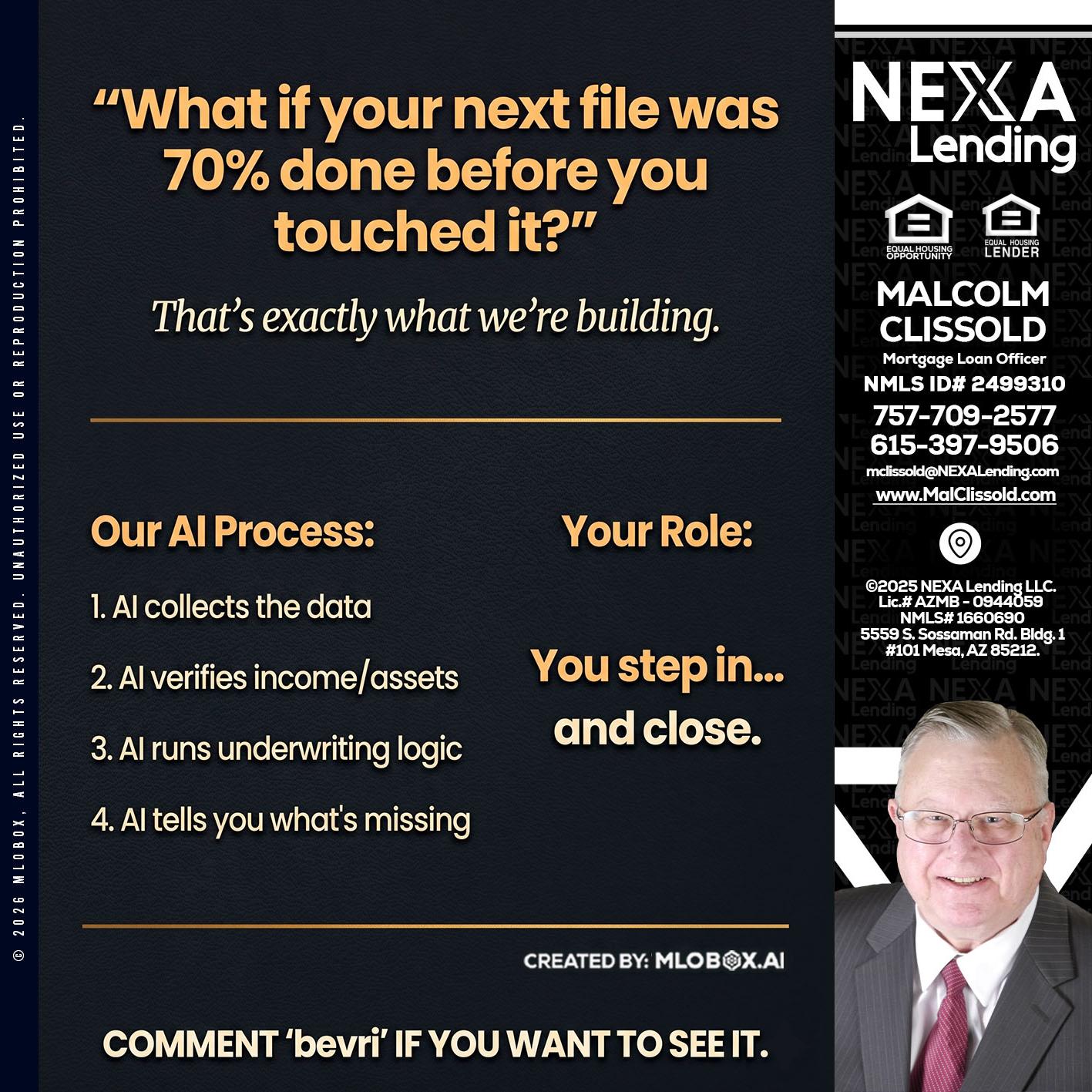 WHAT IF YOUR - Malcolm Clissold -Mortgage Loan Officer