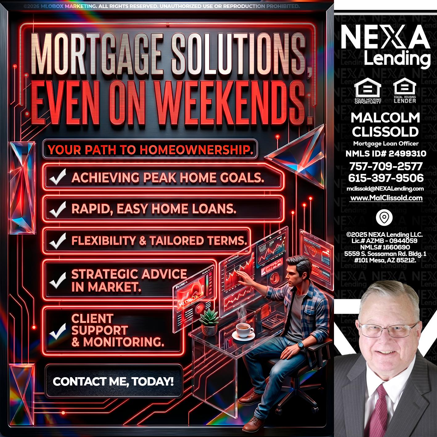 WEEKEND SOLUTIONS - Malcolm Clissold -Mortgage Loan Officer