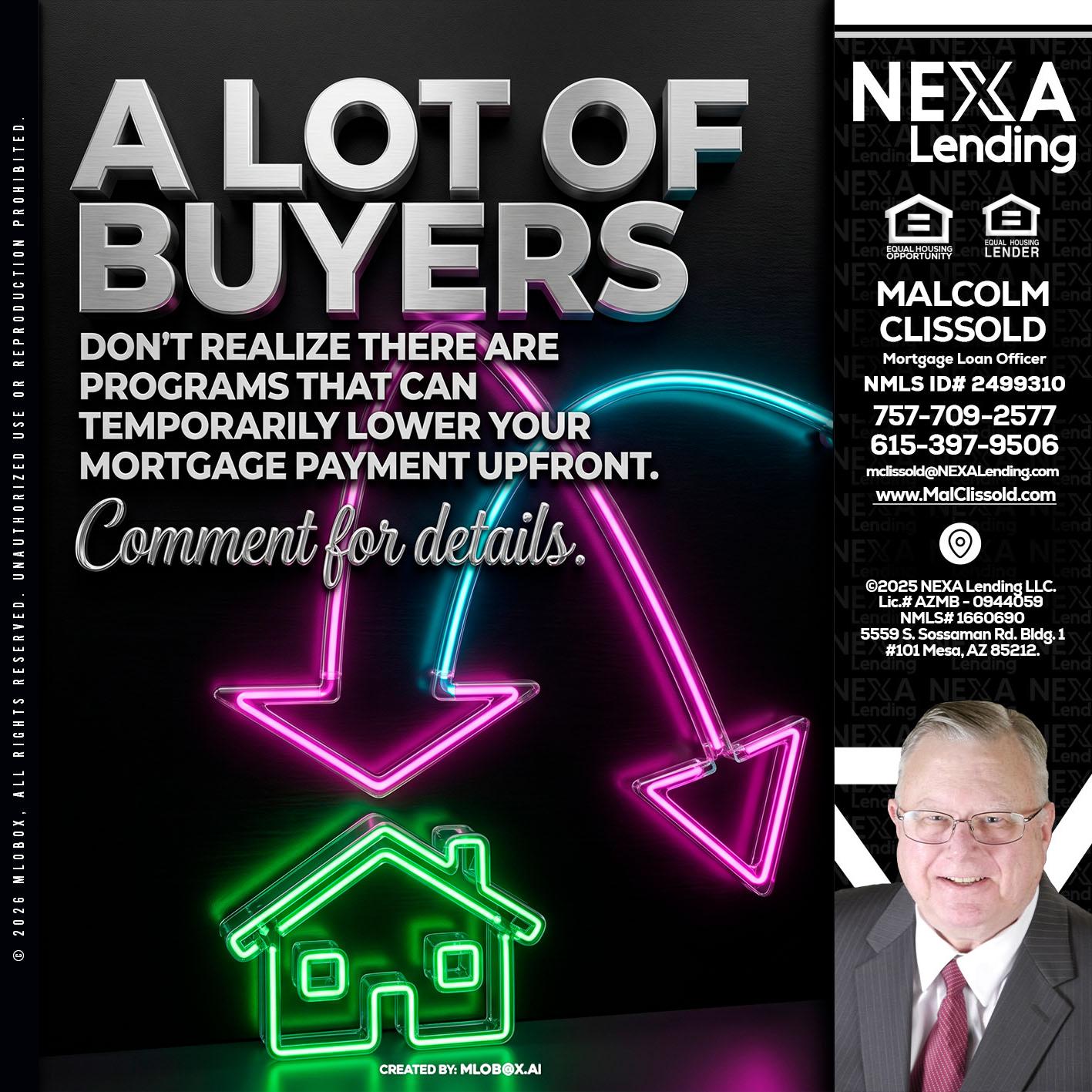 A LOT OF BUYERS - Malcolm Clissold -Mortgage Loan Officer