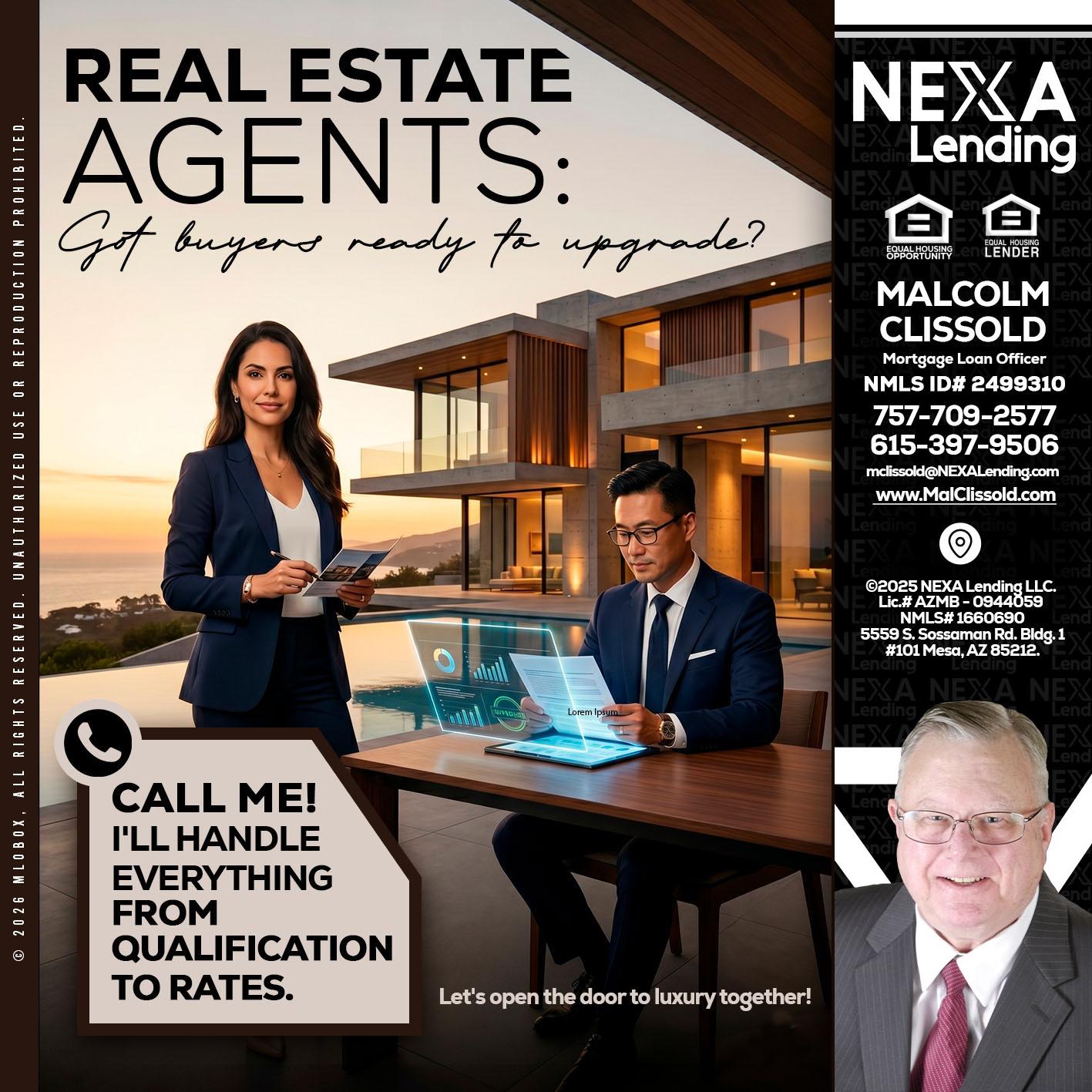 REAL ESTATE AGENTS - Malcolm Clissold -Mortgage Loan Officer