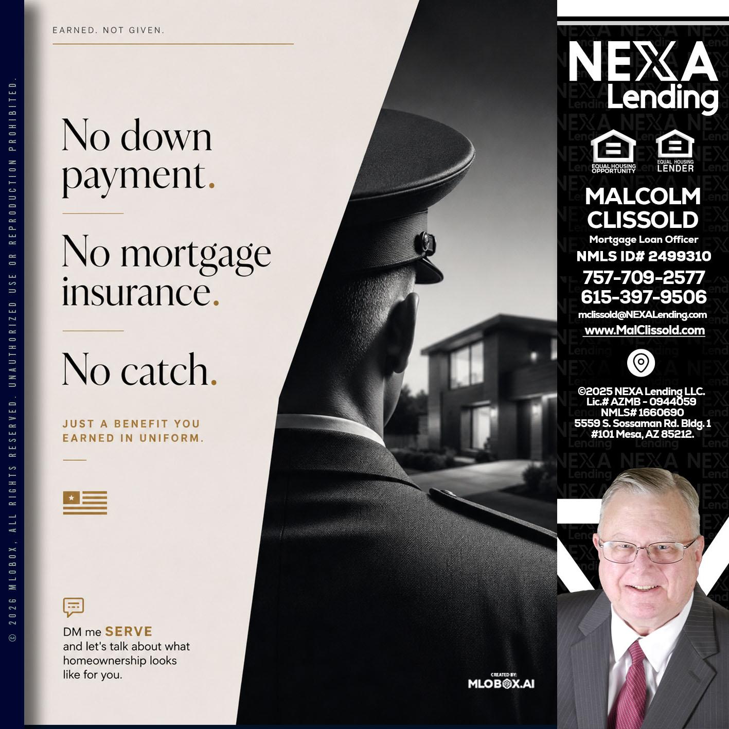 NO DOWN PAYMENT - Malcolm Clissold -Mortgage Loan Officer