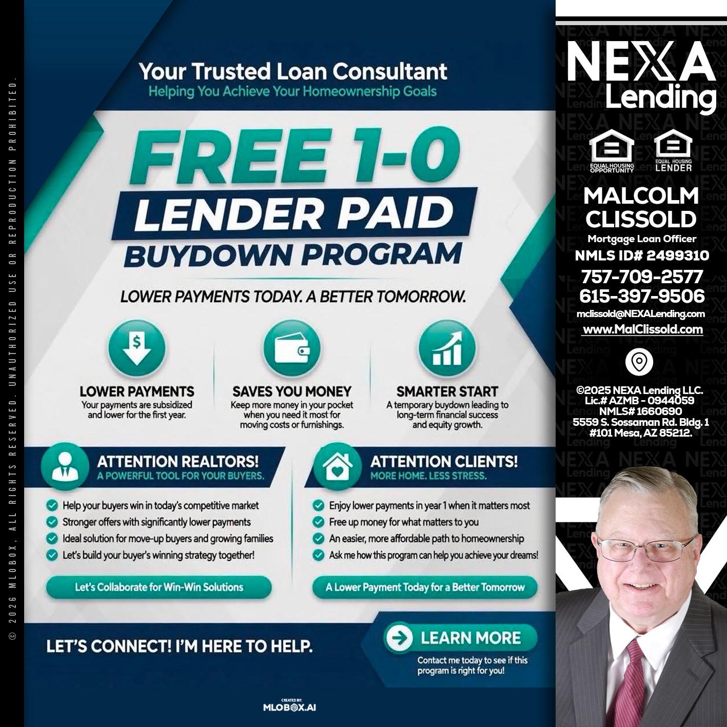 FREE 1-0 - Malcolm Clissold -Mortgage Loan Officer
