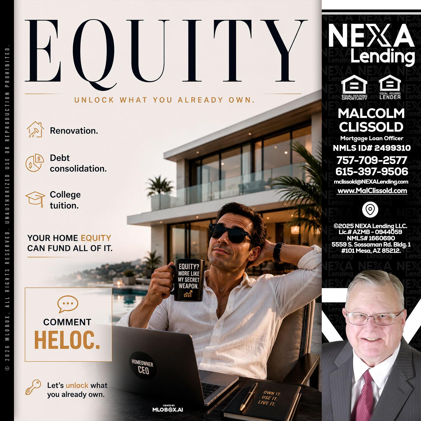 EQUITY - Malcolm Clissold -Mortgage Loan Officer