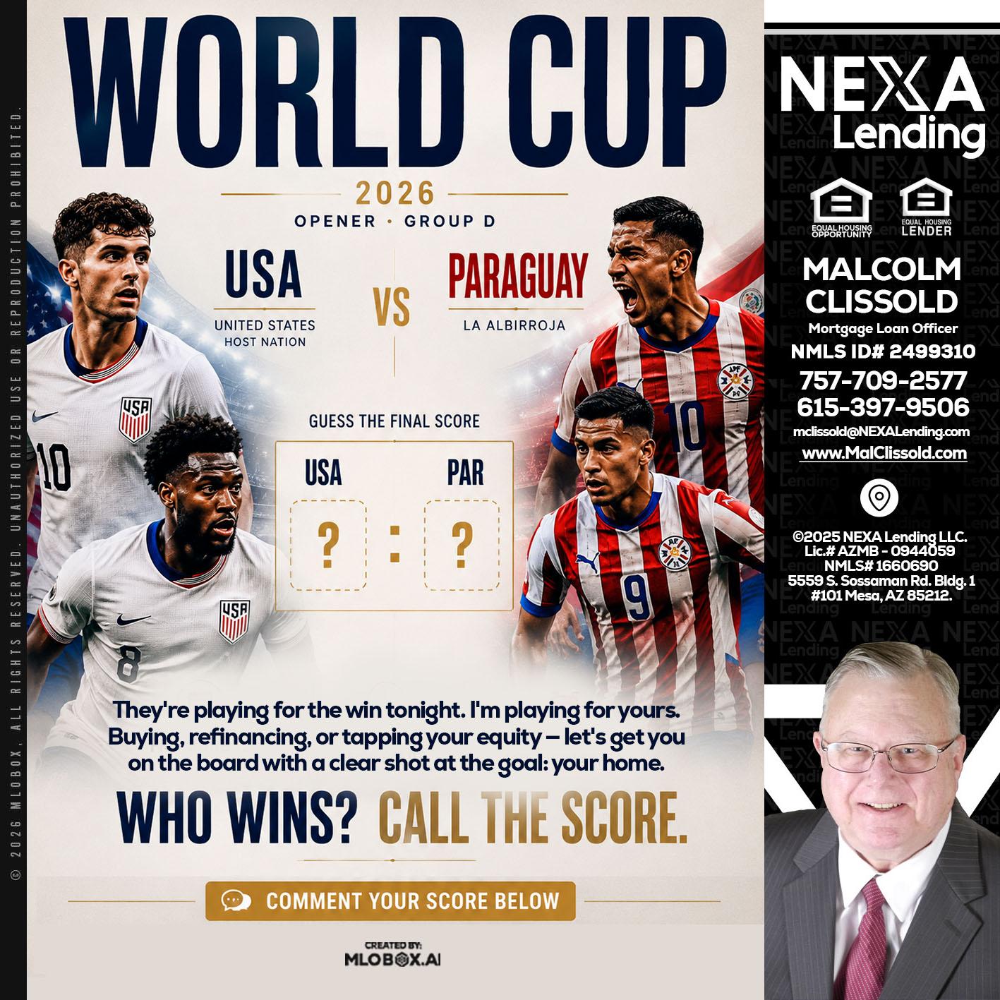 WORLD CUP 2026 - Malcolm Clissold -Mortgage Loan Officer