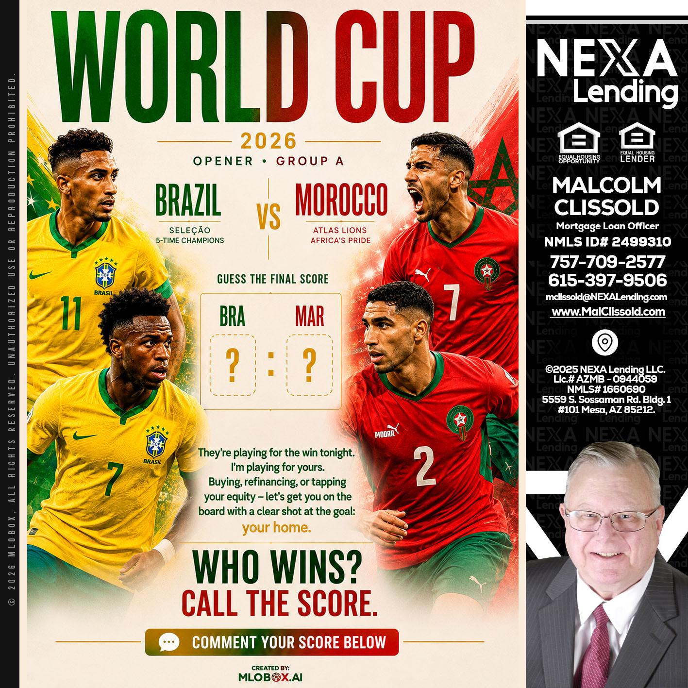 WORLD CUP - Malcolm Clissold -Mortgage Loan Officer
