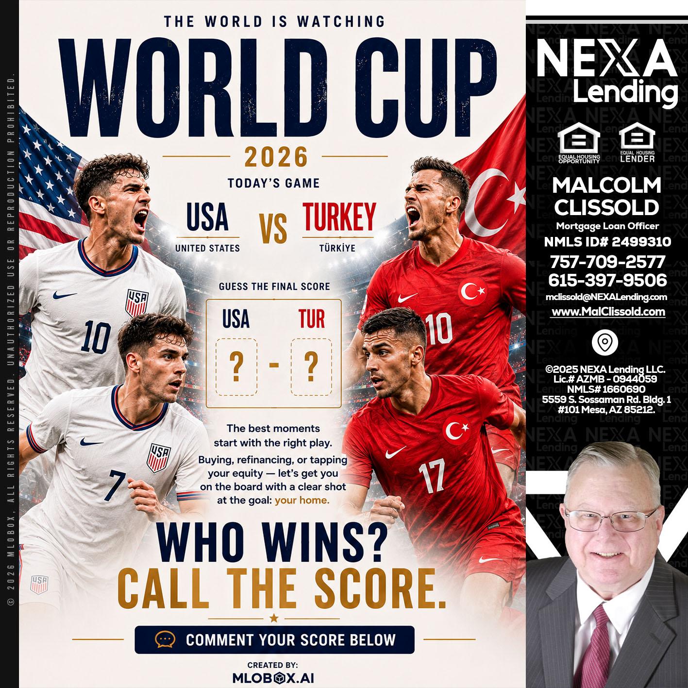 WORLD CUP 2026 - Malcolm Clissold -Mortgage Loan Officer