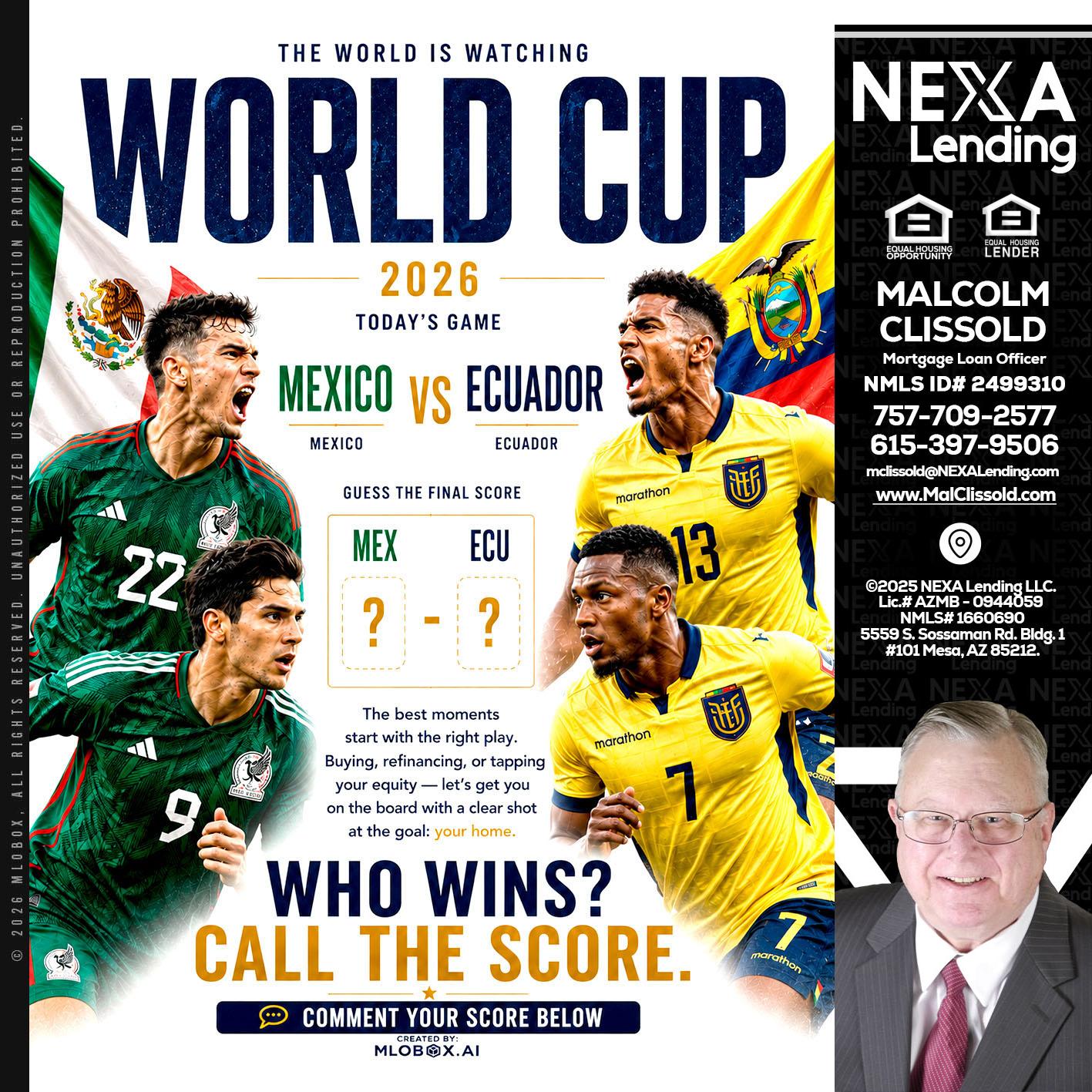 WORLD CUP 2026 - Malcolm Clissold -Mortgage Loan Officer