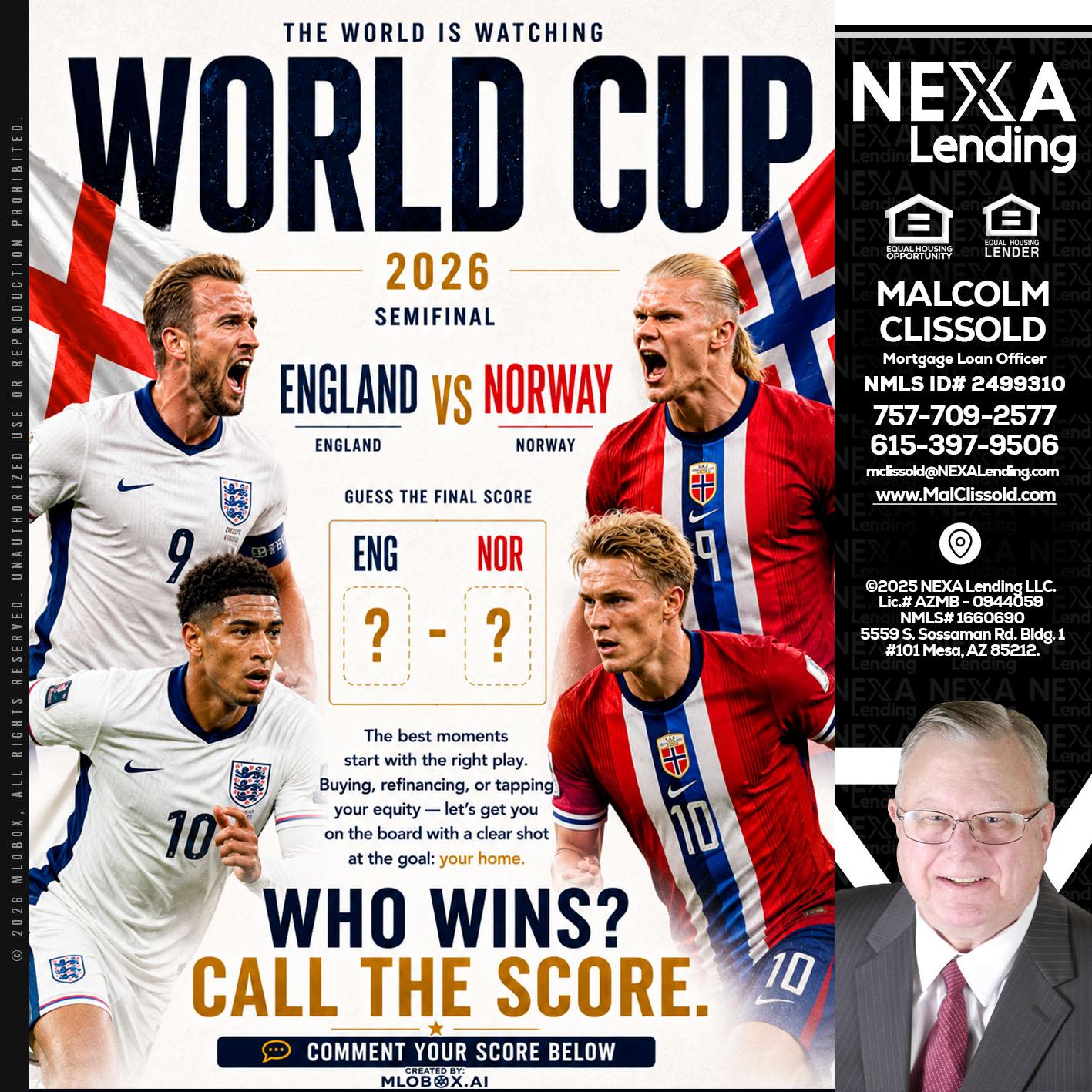 WORLD CUP 2026 - Malcolm Clissold -Mortgage Loan Officer