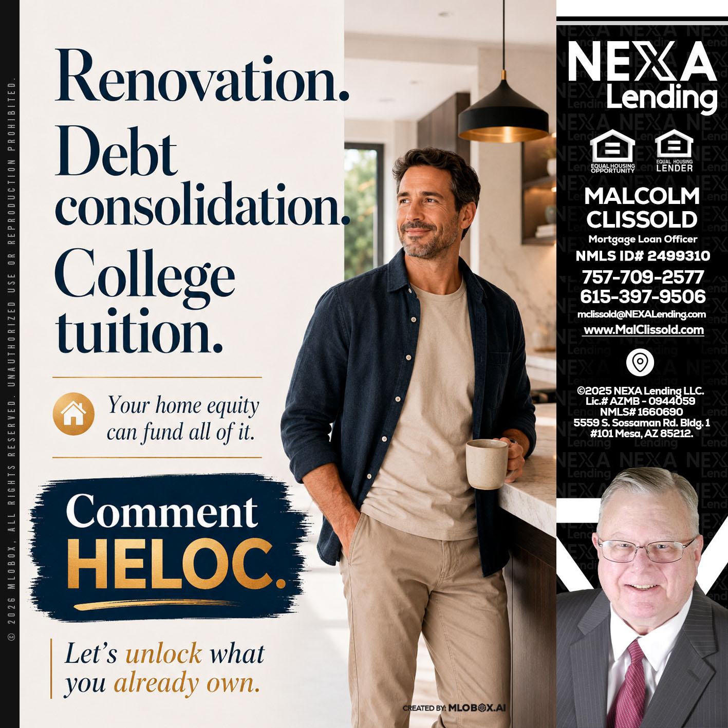 RENOVATION DEBT - Malcolm Clissold -Mortgage Loan Officer