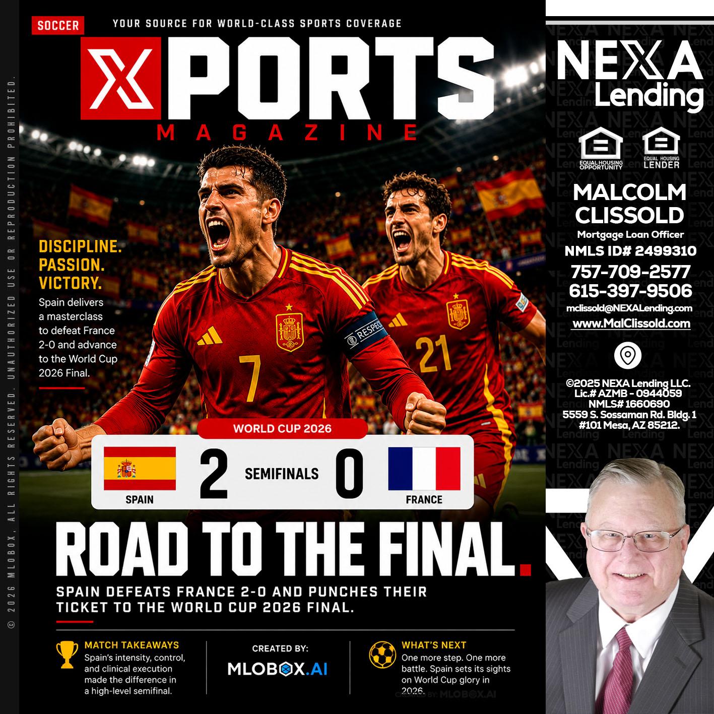 XPORTS WORLD CUP 2026 - Malcolm Clissold -Mortgage Loan Officer