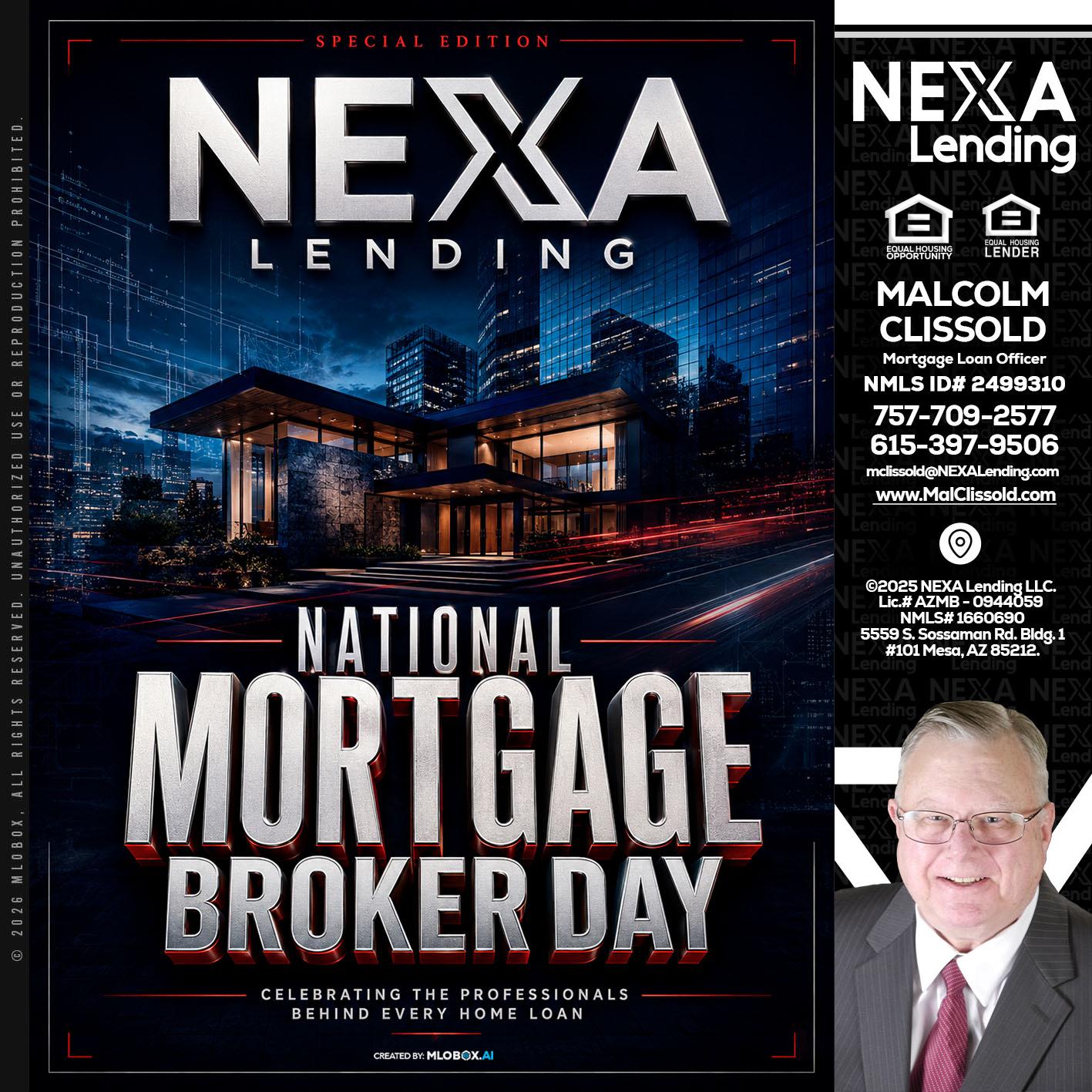 NATIONAL MORTGAGE BROKER DAY - Malcolm Clissold -Mortgage Loan Officer