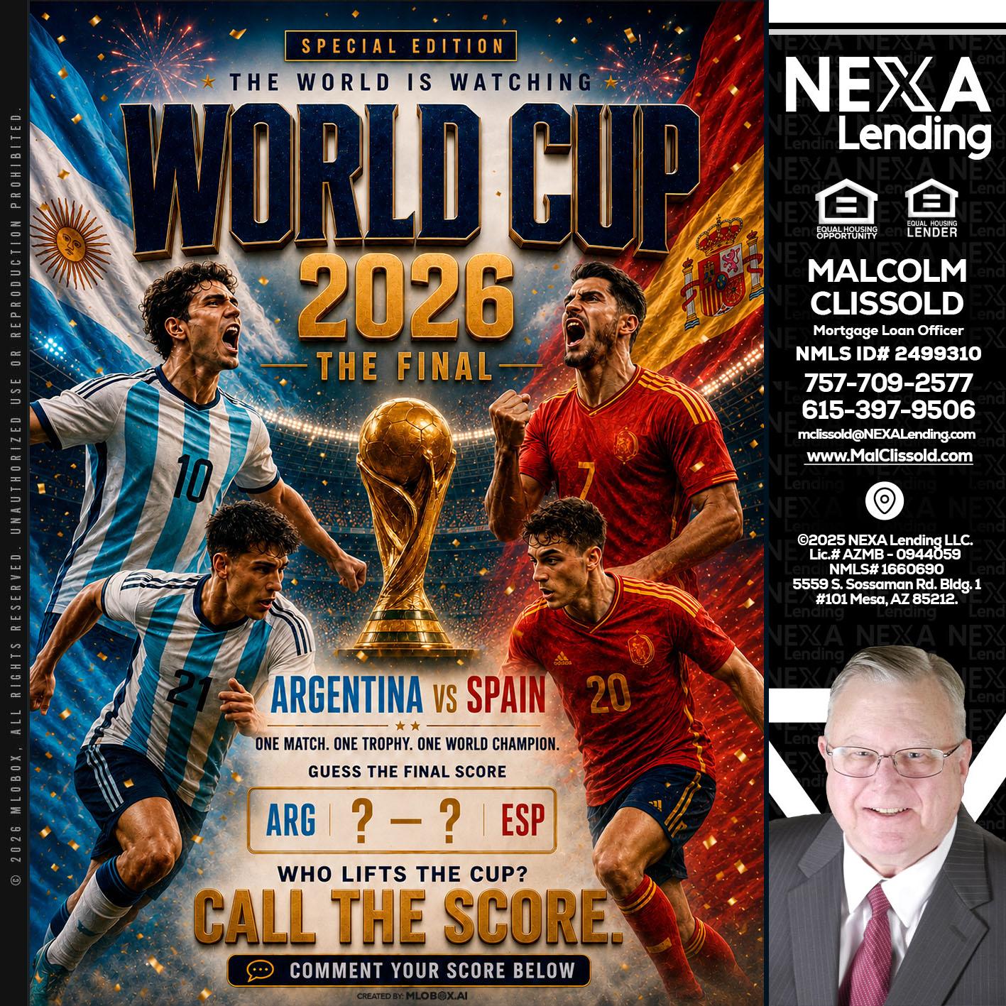 World Cup 2026 finals - Malcolm Clissold -Mortgage Loan Officer
