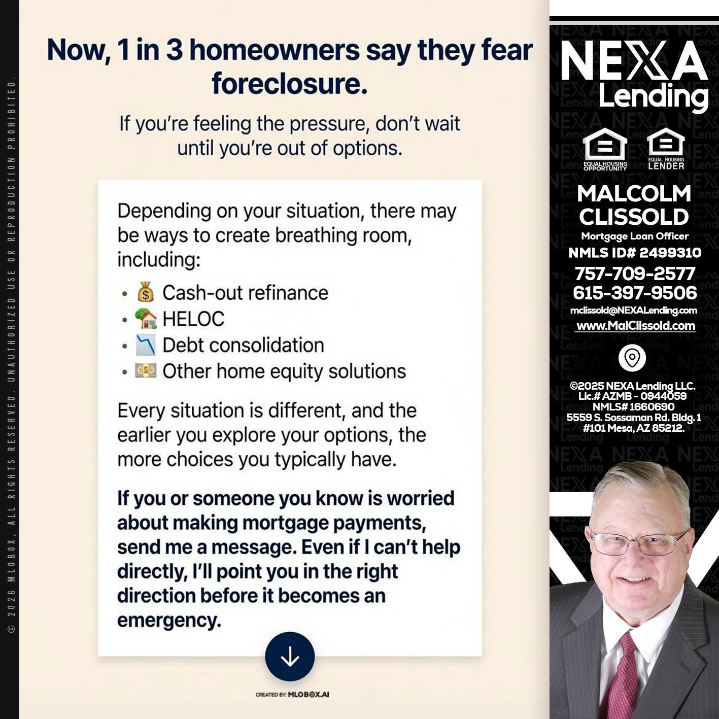 NOW, 1 IN 3 - Malcolm Clissold -Mortgage Loan Officer