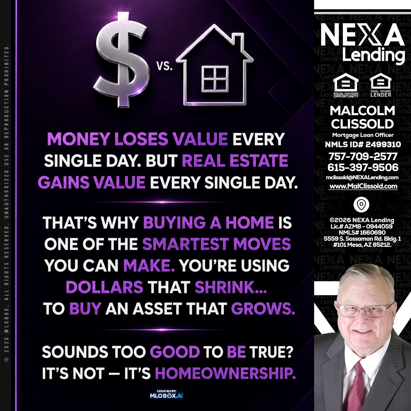MONEY LOSES - Malcolm Clissold -Mortgage Loan Officer