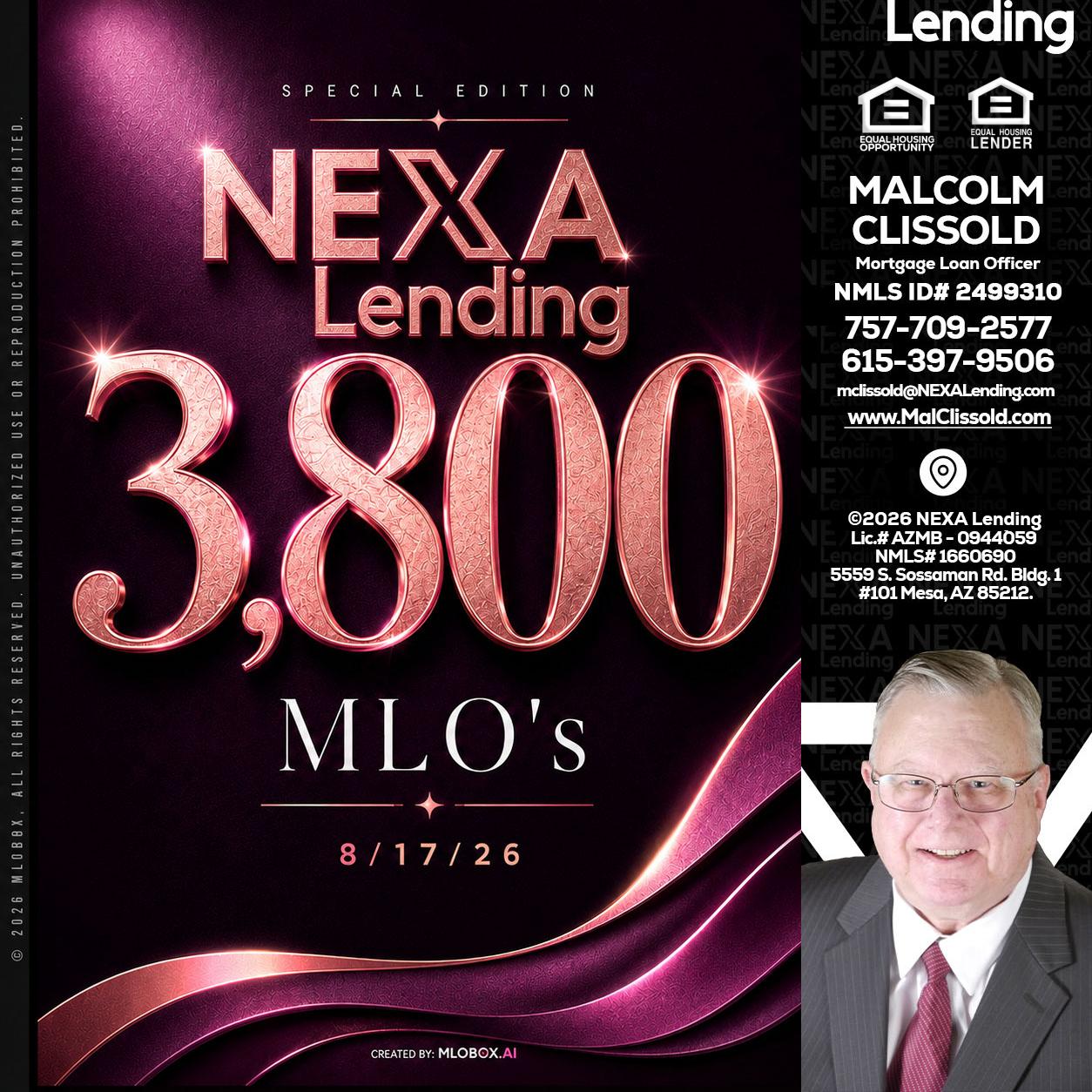 3800 MLOs - Malcolm Clissold -Mortgage Loan Officer