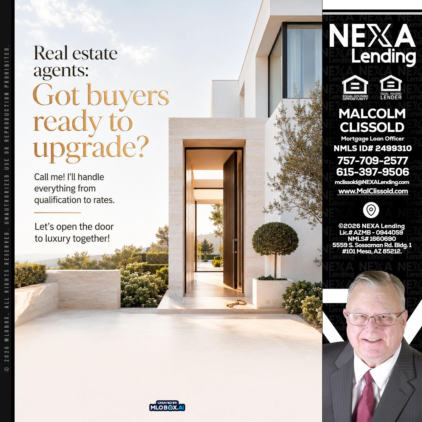 REAL ESTATE AGENTS - Malcolm Clissold -Mortgage Loan Officer