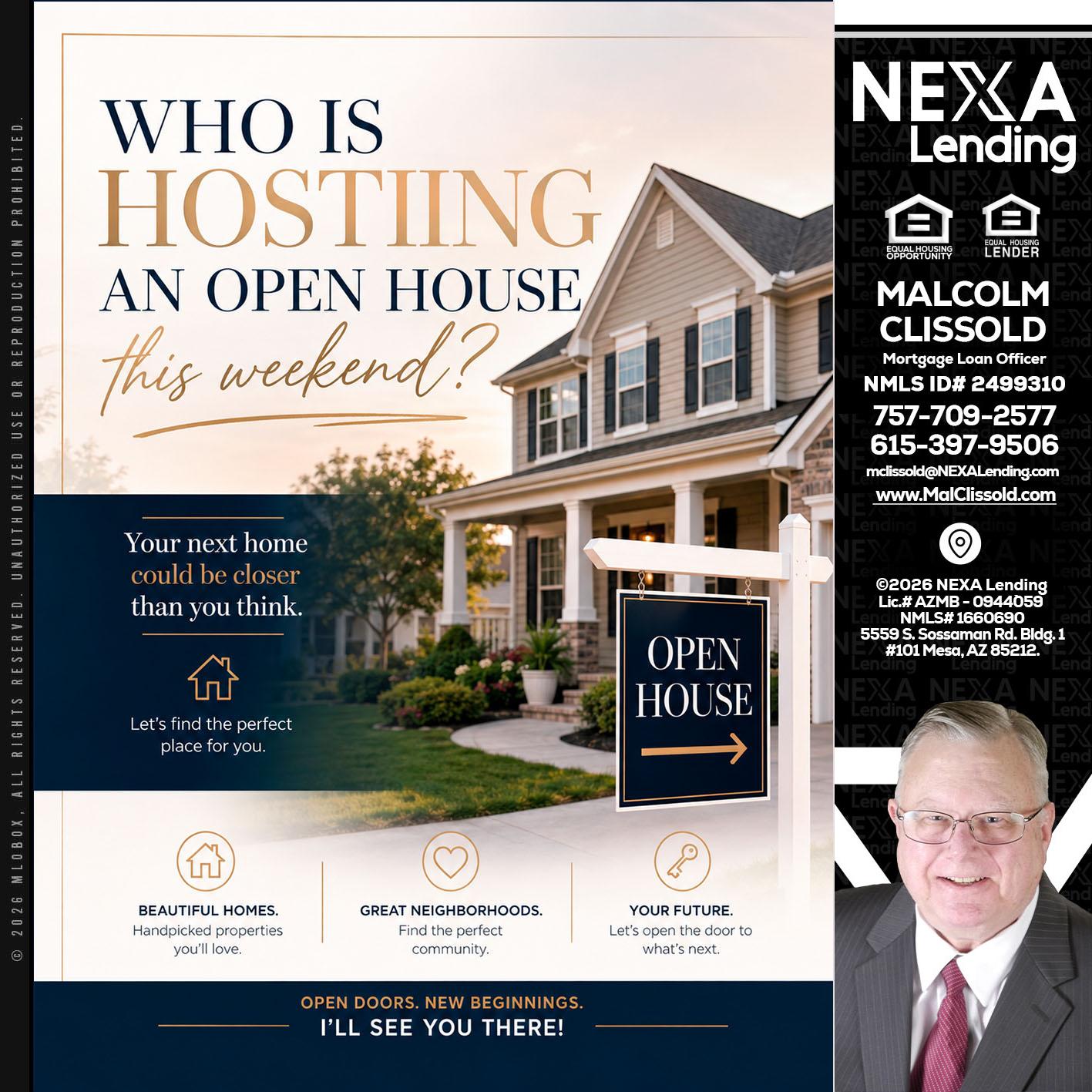 WHOS HOSTING - Malcolm Clissold -Mortgage Loan Officer