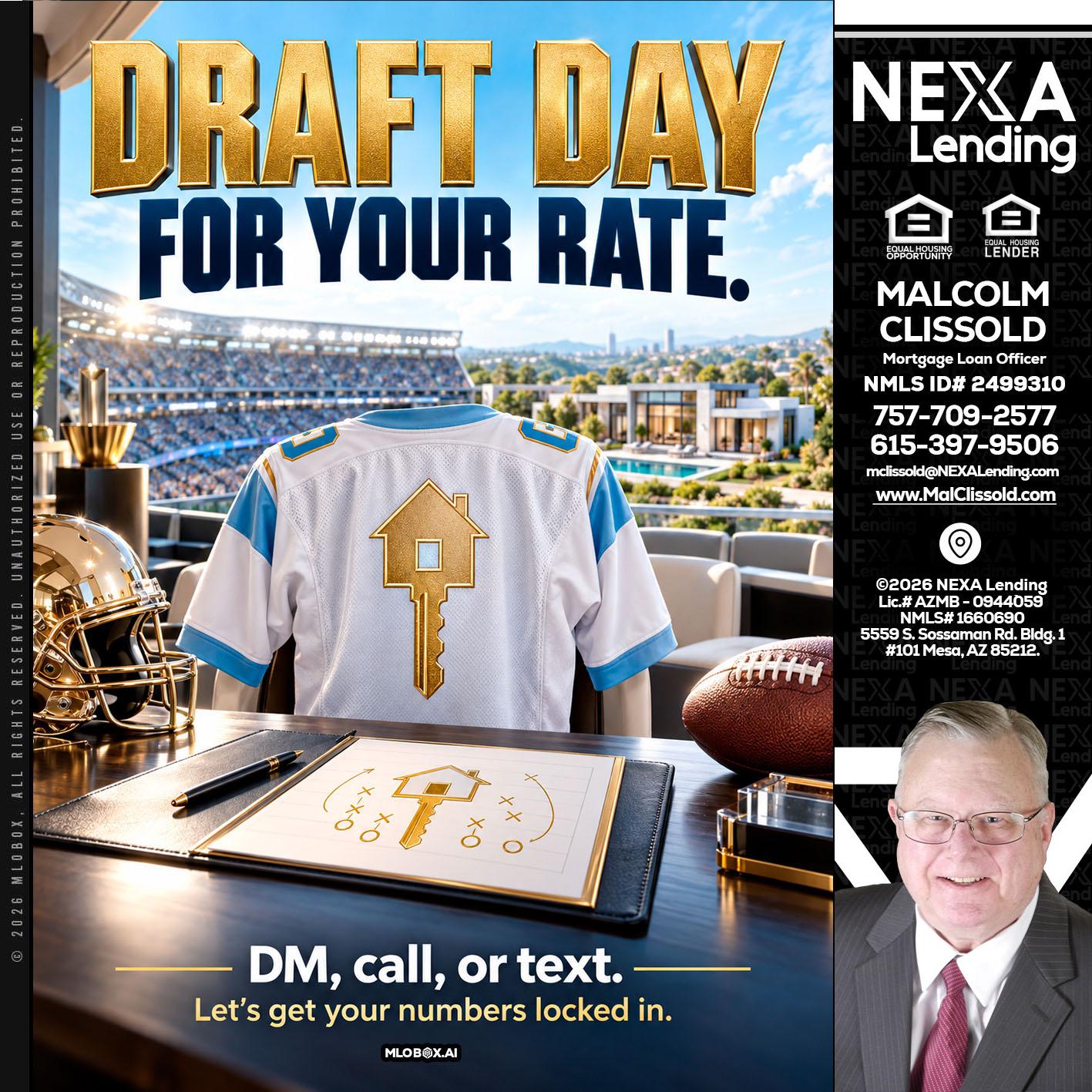 DRAFT DAY - Malcolm Clissold -Mortgage Loan Officer