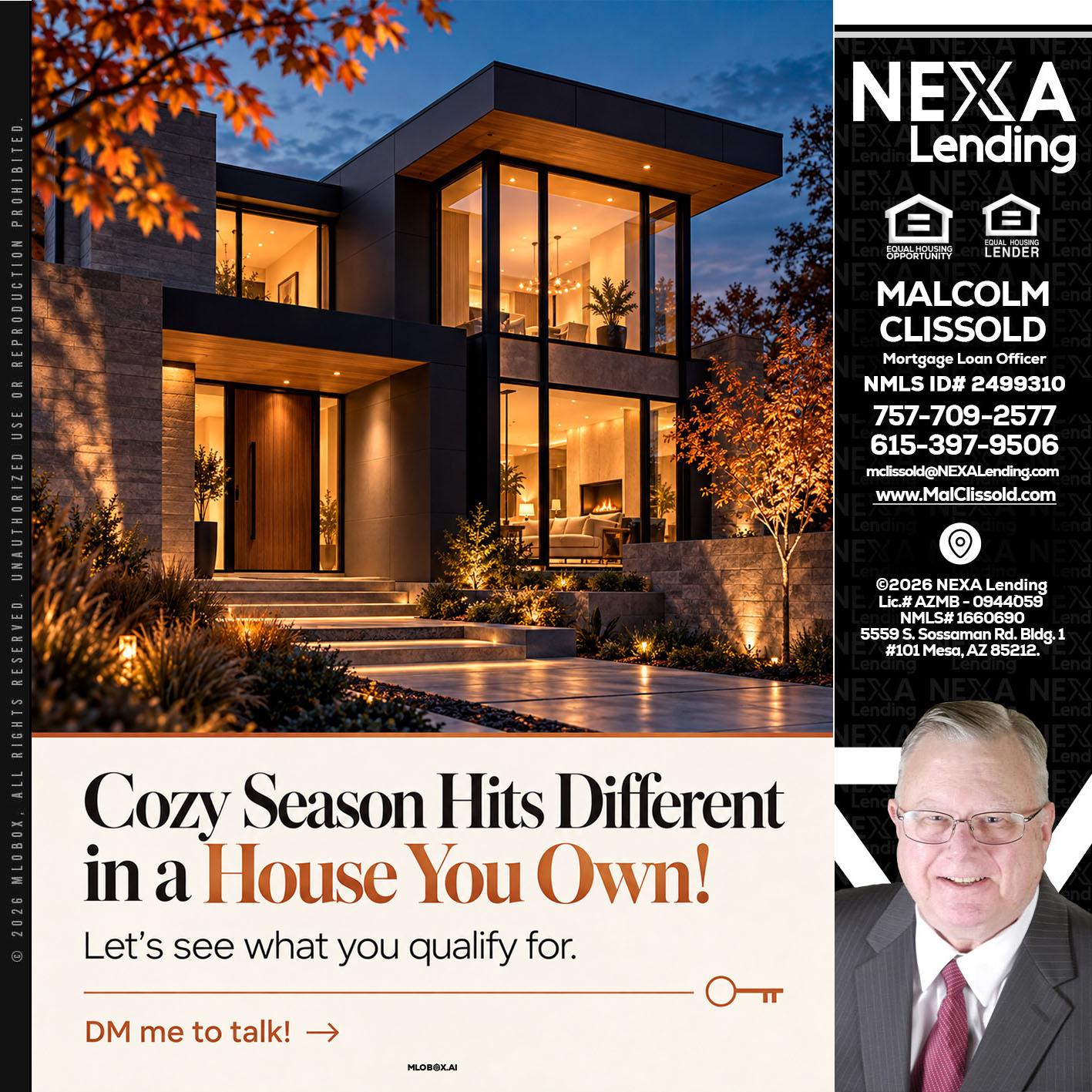 COZY SEASON - Malcolm Clissold -Mortgage Loan Officer