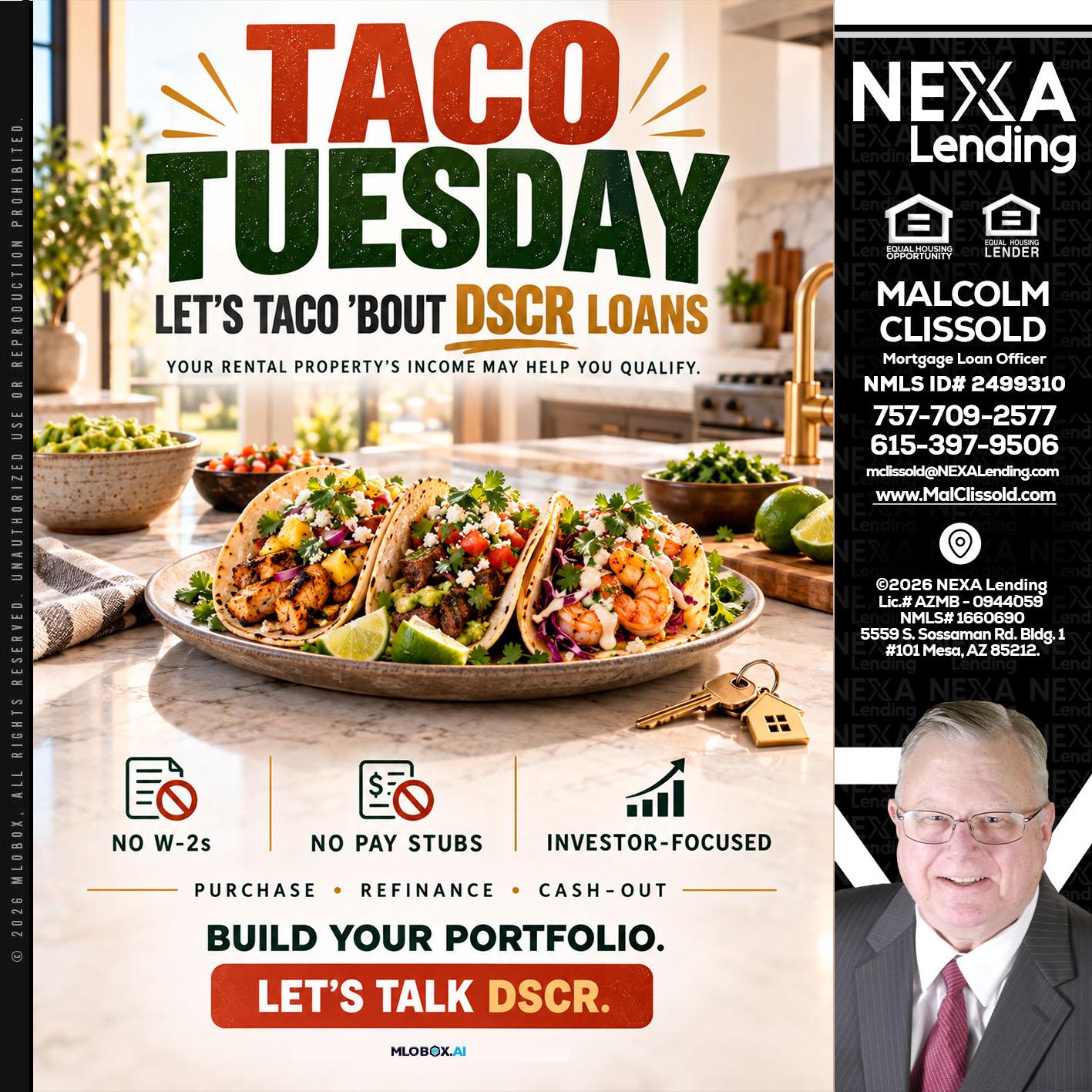 TACO TUESDAY - Malcolm Clissold -Mortgage Loan Officer